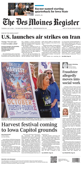 Cover of The Des Moines Register