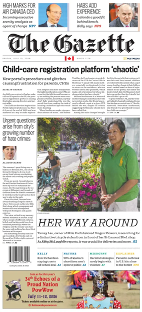 Cover of Montreal Gazette