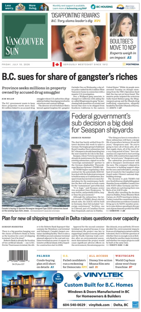 Cover of Vancouver Sun