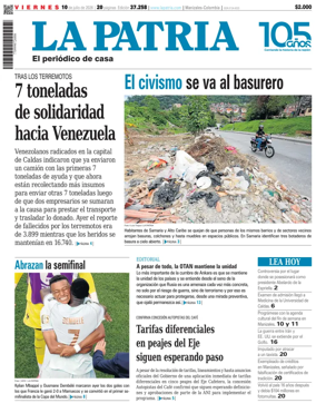 Cover of La Patria (Colombia)