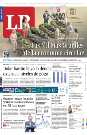 Cover of La Republica (Colombia)
