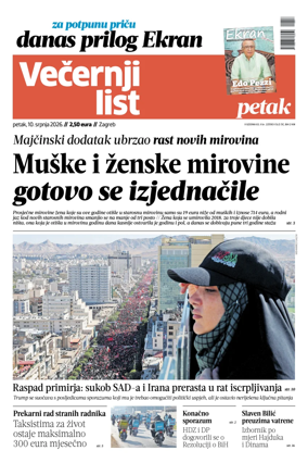Cover of Vecernji list - Zagreb