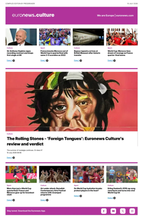 Cover of Euronews Culture and Sport Compiled Edition