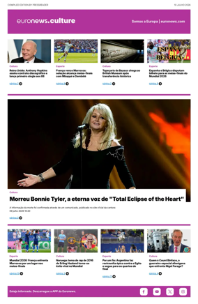 Cover of Euronews Culture and Sport (Portuguese)