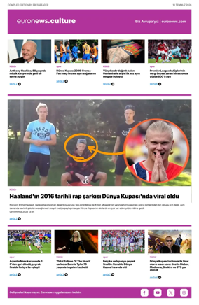 Cover of Euronews Culture and Sport (Turkish) Compiled Edition