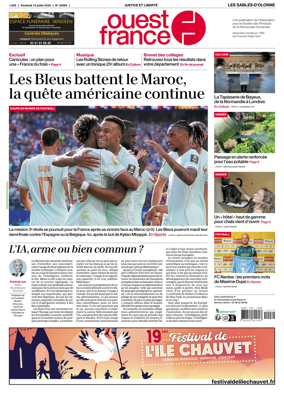 Cover of Ouest France (Les Sables-d'Olonne)