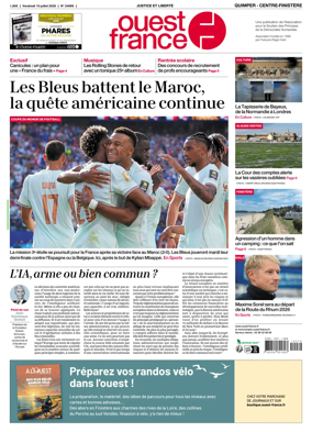 Cover of Ouest-France (Quimper Centre-Finistere)