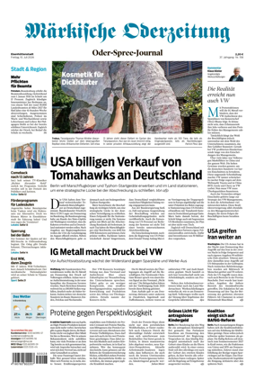 Cover of Markische Oderzeitung Eisenhuttenstadt
