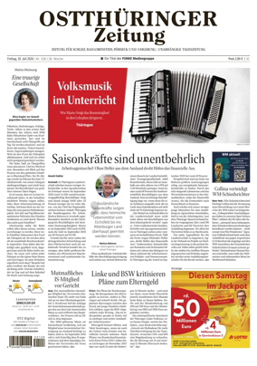 Cover of Ostthuringer Zeitung (Posneck)