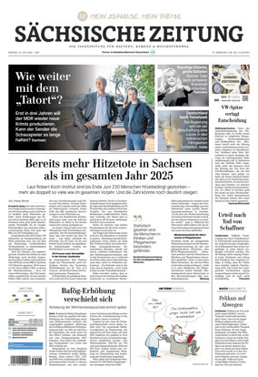 Cover of Sachsische Zeitung (Bautzen Kamenz & Bischofswerda)