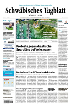 Cover of Schwabisches Tagblatt - Tubinger Chronik