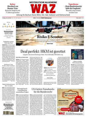 Cover of Westdeutsche Allgemeine Zeitung (Bochum)