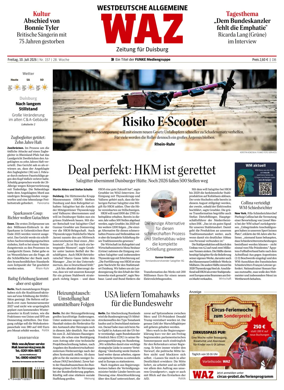 Cover of Westdeutsche Allgemeine Zeitung (Duisburg)