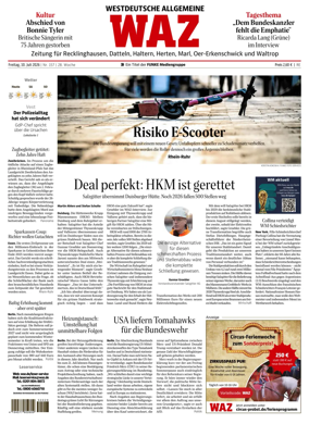 Cover of Westdeutsche Allgemeine Zeitung (Recklinghausen)