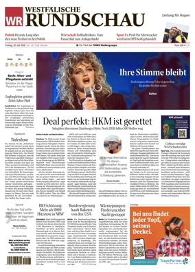 Cover of Westfalische Rundschau (Hagen Hohenlimburg)
