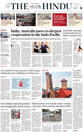 Cover of The Hindu (Bangalore)