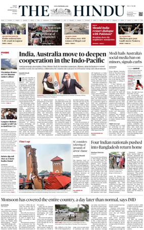 Cover of The Hindu - International