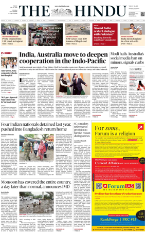 Cover of The Hindu (Mumbai)