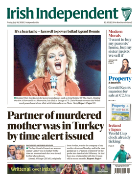 Cover of Irish Independent