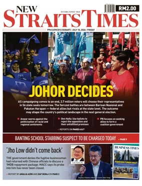 Cover of New Straits Times