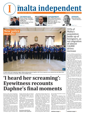 Cover of Malta Independent