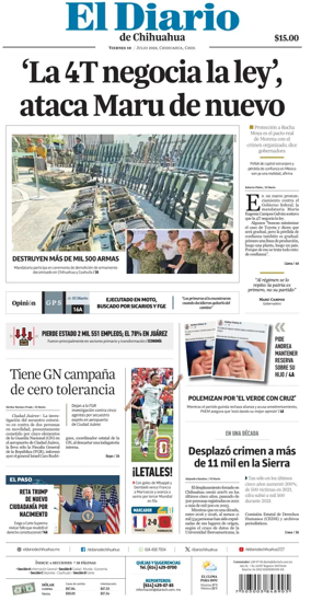 Cover of El Diario de Chihuahua