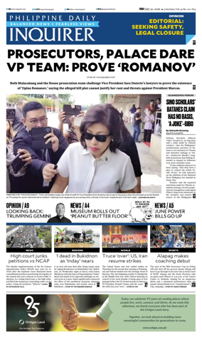 Cover of Philippine Daily Inquirer