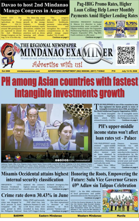 Cover of The Mindanao Examiner Regional Newspaper