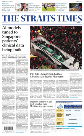 Cover of The Straits Times