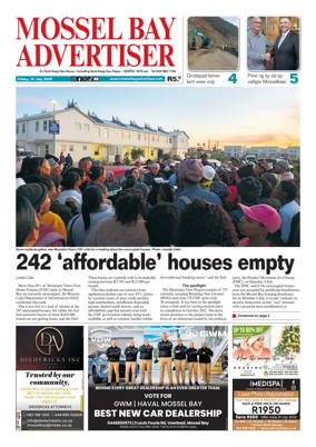 Cover of Mossel Bay Advertiser