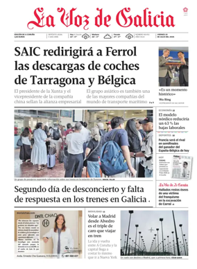 Cover of La Voz de Galicia (A Coruna)