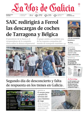 Cover of La Voz de Galicia (Lugo)