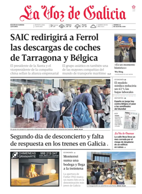Cover of La Voz de Galicia (Ourense)