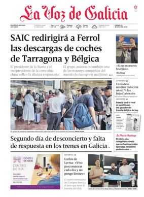 Cover of La Voz de Galicia (Santiago)