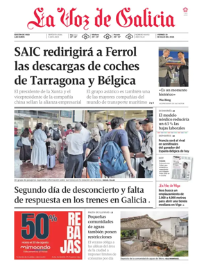 Cover of La Voz de Galicia (Vigo)