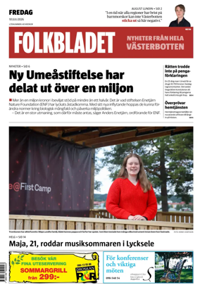 Cover of Folkbladet Vasterbotten