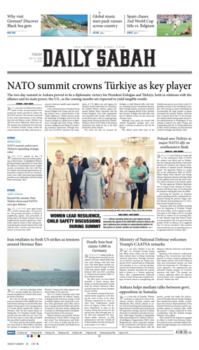 Cover of Daily Sabah (Turkey)