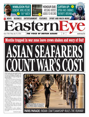 Cover of Eastern Eye (UK)