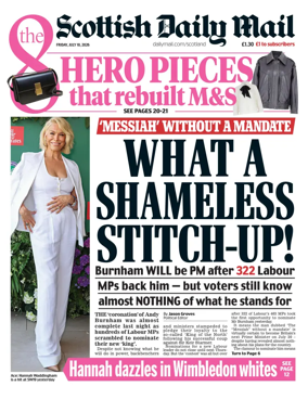 Cover of Scottish Daily Mail