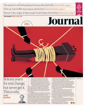 Cover of The Guardian e-paper Journal
