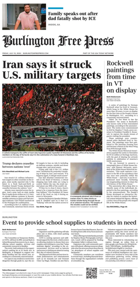 Cover of Burlington Free Press