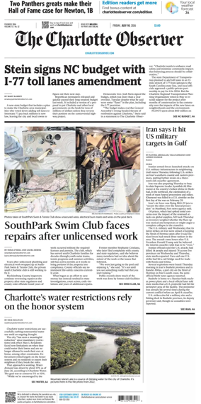 Cover of The Charlotte Observer