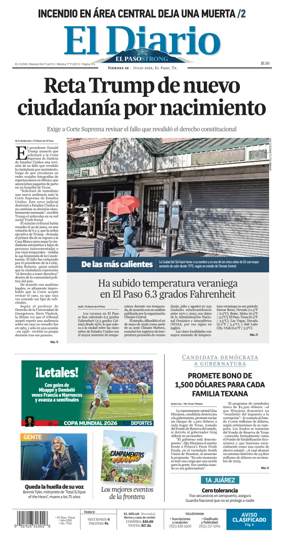 Cover of El Diario de El Paso