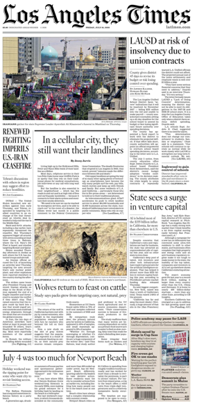 Cover of Los Angeles Times