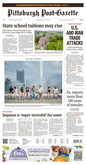 Cover of Pittsburgh Post-Gazette