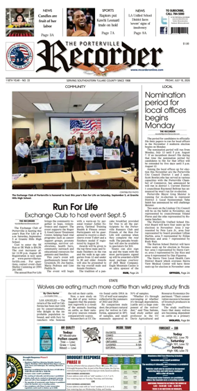 Cover of Porterville Recorder