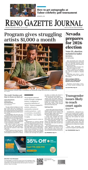 Cover of Reno Gazette Journal