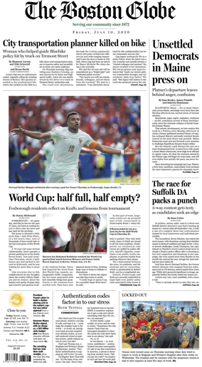 Cover of The Boston Globe