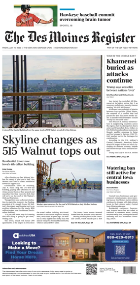 Cover of The Des Moines Register