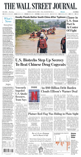 Cover of The Wall Street Journal